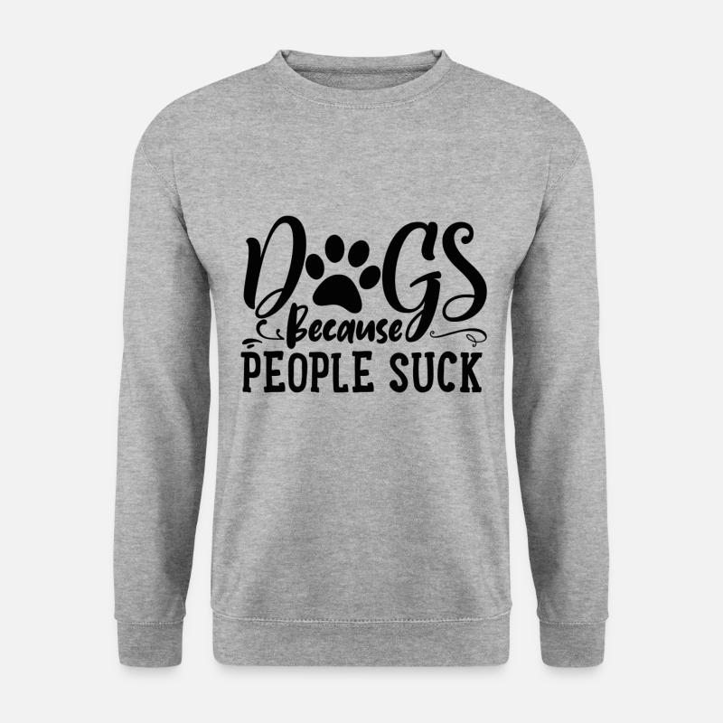 Hund - Unisex Pullover - Weißgrau meliert