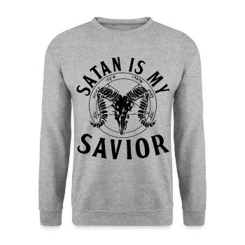 Satanism - Unisex Sweatshirt - salt & pepper - Front - Alina (178cm) & Michal (187cm)