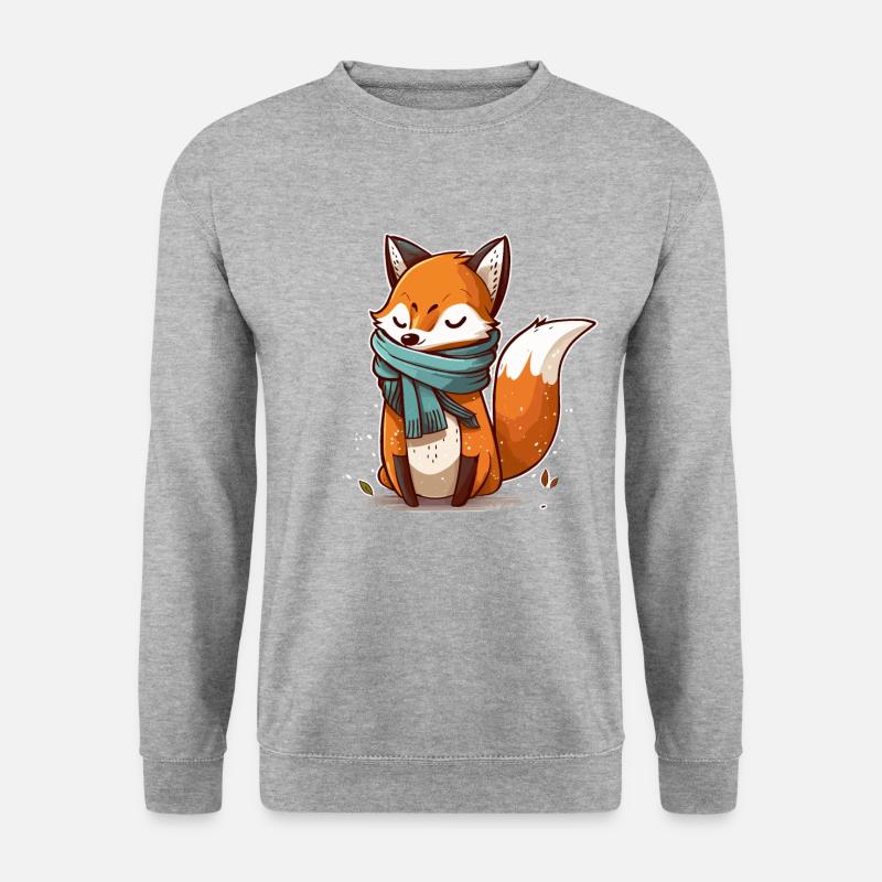Schicker Fuchs - Unisex Pullover - Weißgrau meliert