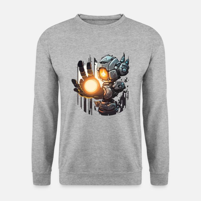 Transhumanismus und Technologie - Unisex Pullover - Weißgrau meliert