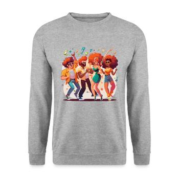 Disco Night - Unisex Sweatshirt - salt & pepper - Front - Alina (178cm) & Michal (187cm)