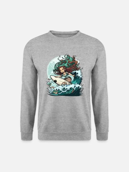 Surfing Siren - Unisex Sweatshirt - salt & pepper