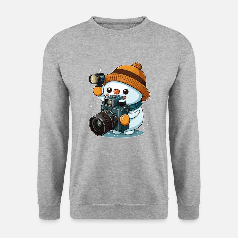 Verschneiter Fotograf - Unisex Pullover - Weißgrau meliert