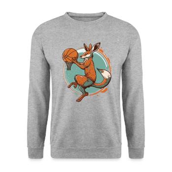 Hoops Star Kangaroo - Unisex Sweatshirt - salt & pepper - Front - Alina (178cm) & Michal (187cm)