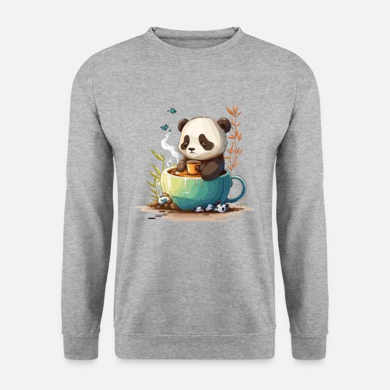 Panda Tea Time - Unisex Sweatshirt - salt & pepper
