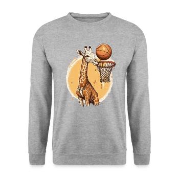 Giraffe on the Court - Unisex Sweatshirt - salt & pepper - Front - Alina (178cm) & Michal (187cm)