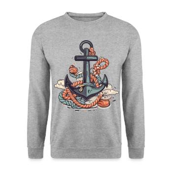 rafting, canotage, montagne, navigation de plaisance - Sweat-shirt Unisexe - gris chiné - Devant - Alina (178cm) & Michal (187cm)