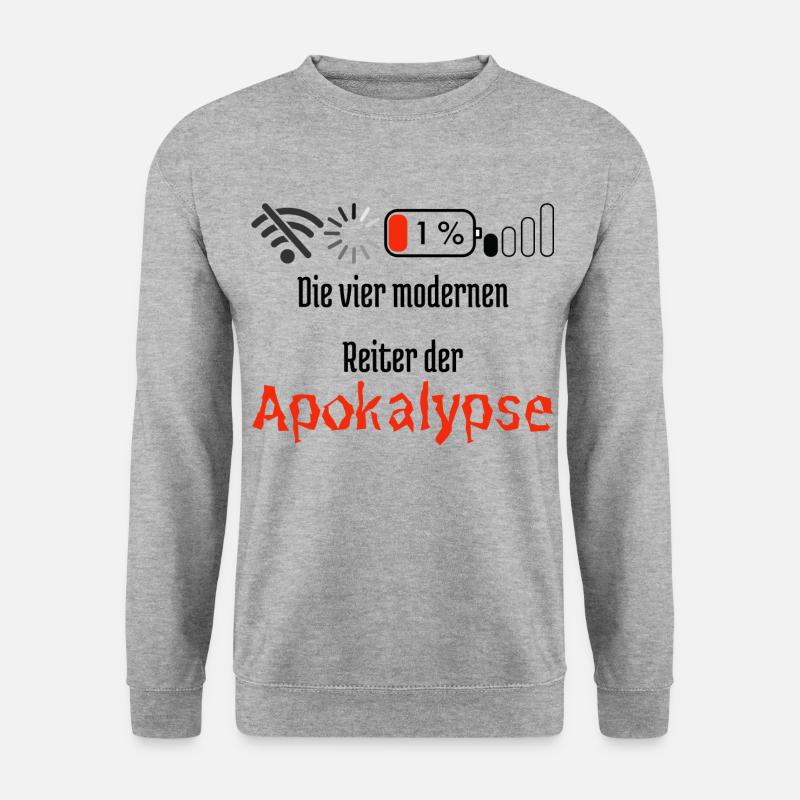 Die modernen vier Apokalypsereiter - Unisex Pullover - Weißgrau meliert