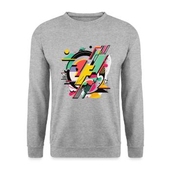 Géométrie lumineuse - Sweat-shirt Unisexe - gris chiné - Devant - Alina (178cm) & Michal (187cm)