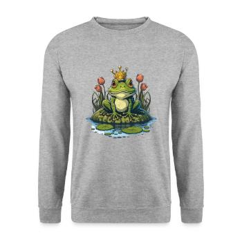 Royal Frog - Unisex Sweatshirt - salt & pepper - Front - Alina (178cm) & Michal (187cm)