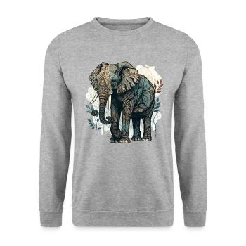 Afrikanischer Stolz - Unisex Pullover - Weißgrau meliert - Vorne - Alina (178cm) & Michal (187cm)