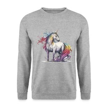Magical Unicorn - Unisex Sweatshirt - salt & pepper - Front - Alina (178cm) & Michal (187cm)