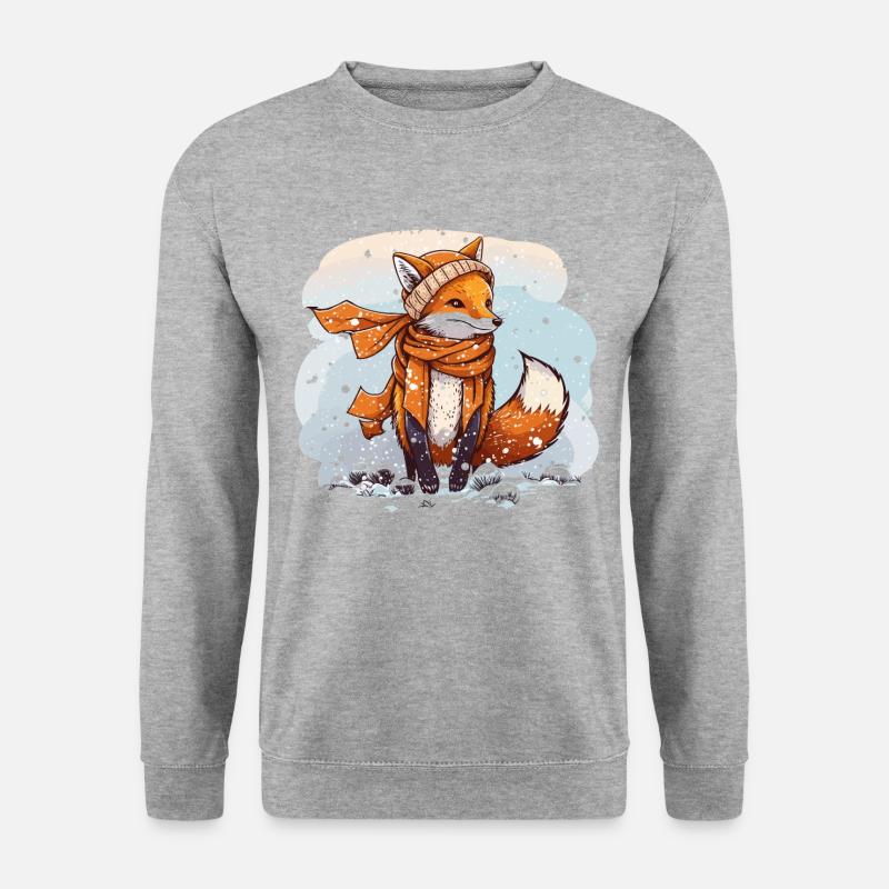 Fuchsiger Winter - Unisex Pullover - Weißgrau meliert