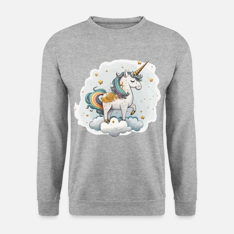 Goldener Traum - Unisex Pullover - Weißgrau meliert