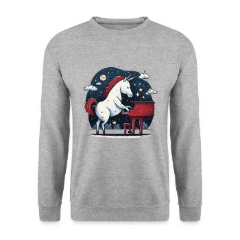 Starry Night Music - Unisex Sweatshirt - salt & pepper - Front - Alina (178cm) & Michal (187cm)