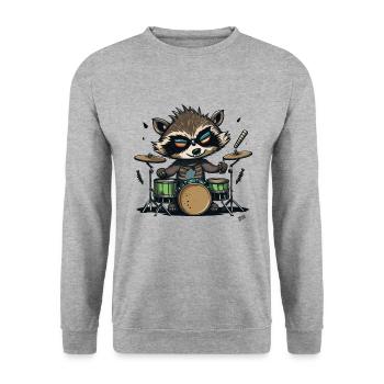Raton laveur à bascule - Sweat-shirt Unisexe - gris chiné - Devant - Alina (178cm) & Michal (187cm)