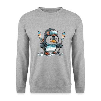 Kühle Abfahrt - Unisex Pullover - Weißgrau meliert - Vorne - Alina (178cm) & Michal (187cm)