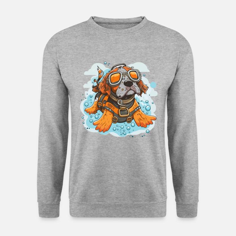 Hunde-Mut - Unisex Pullover - Weißgrau meliert