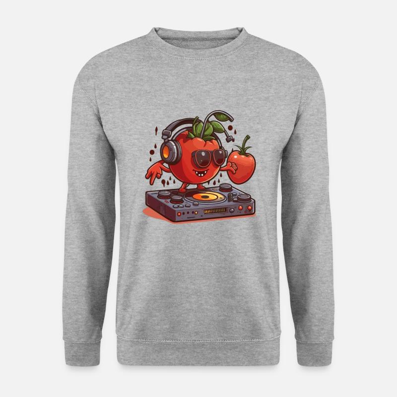 Tomaten drehen auf - Unisex Pullover - Weißgrau meliert
