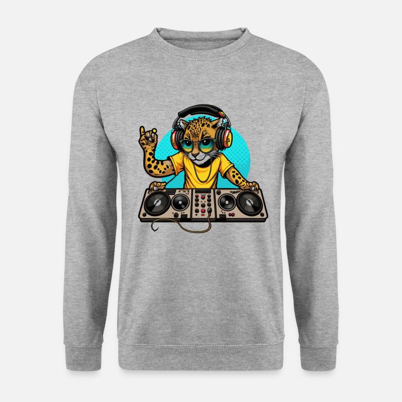 Geparden-Beats - Unisex Pullover - Weißgrau meliert