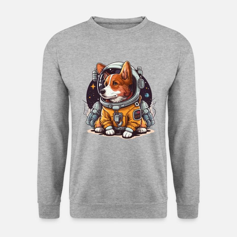 Hunde-Koffer - Unisex Pullover - Weißgrau meliert