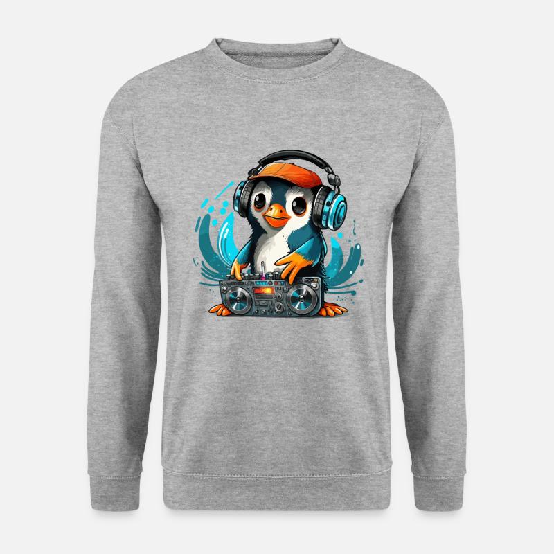 Pinguin-Party - Unisex Pullover - Weißgrau meliert