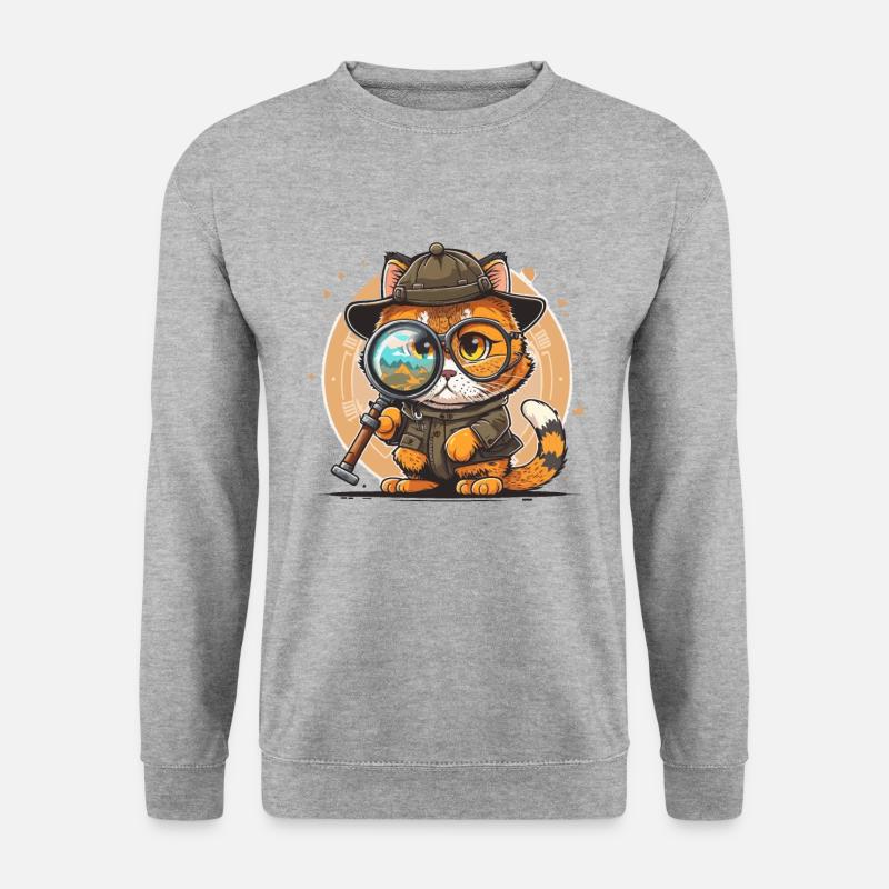 Katzen-Hülle - Unisex Pullover - Weißgrau meliert