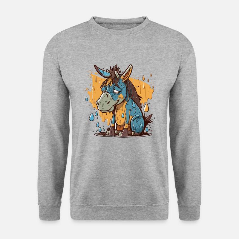 Rainy Day Grumps - Unisex Pullover - Weißgrau meliert