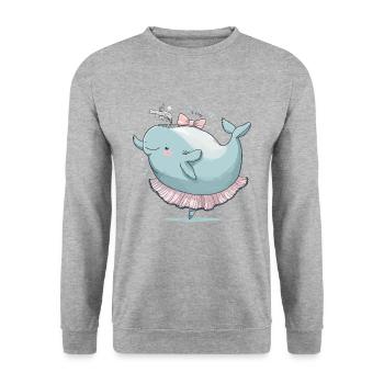 Whale Waltz - Unisex Sweatshirt - salt & pepper - Front - Alina (178cm) & Michal (187cm)