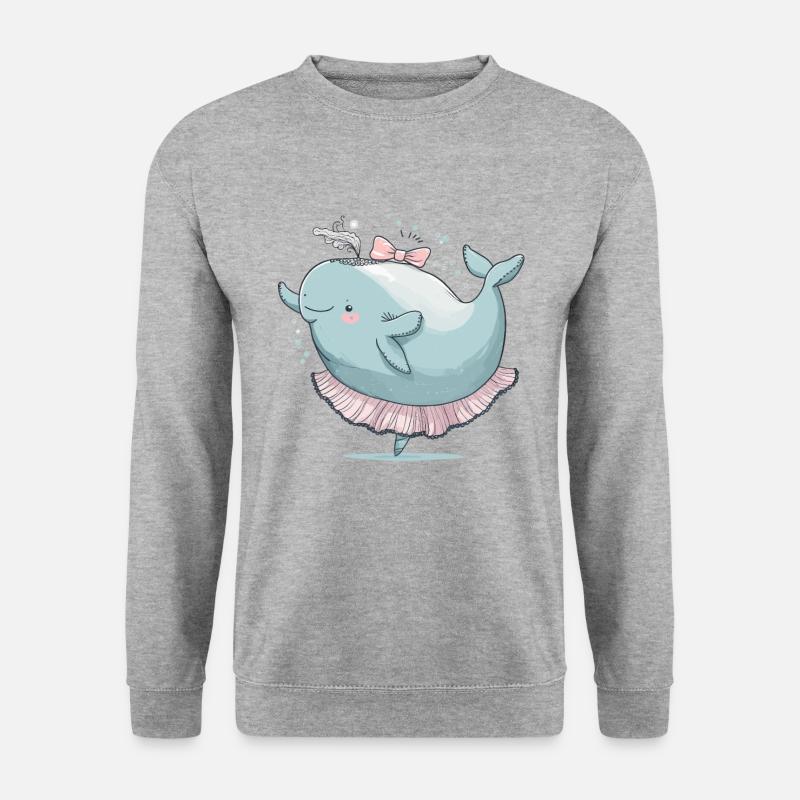 Wal-Walzer - Unisex Pullover - Weißgrau meliert