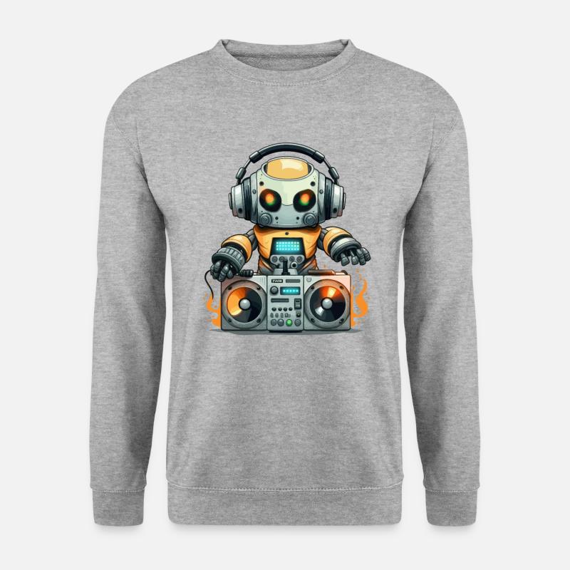 DJbot - Unisex Pullover - Weißgrau meliert