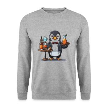 Penguins Pour - Unisex Sweatshirt - salt & pepper - Front - Alina (178cm) & Michal (187cm)