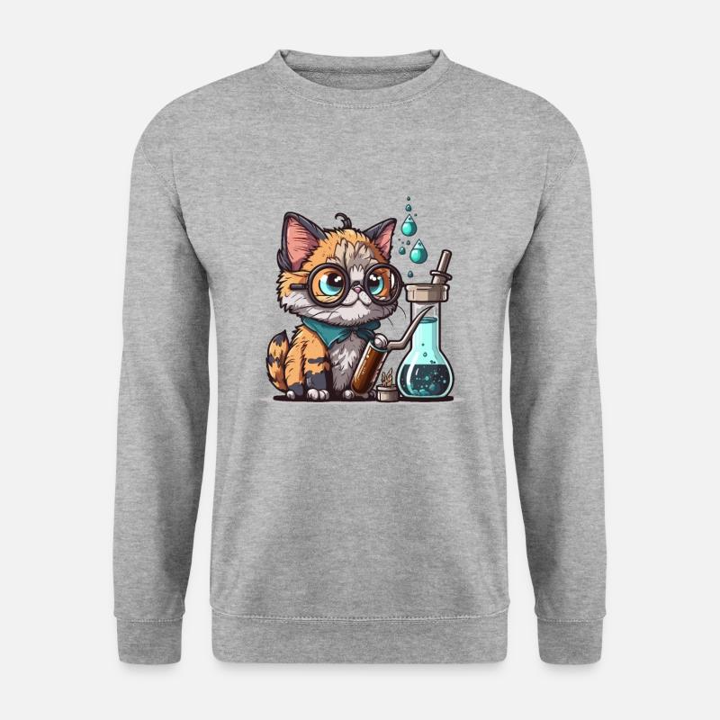 Feline Befunde - Unisex Pullover - Weißgrau meliert