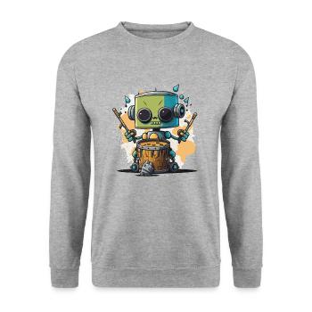 Beat Machine - Unisex Sweatshirt - salt & pepper - Front - Alina (178cm) & Michal (187cm)