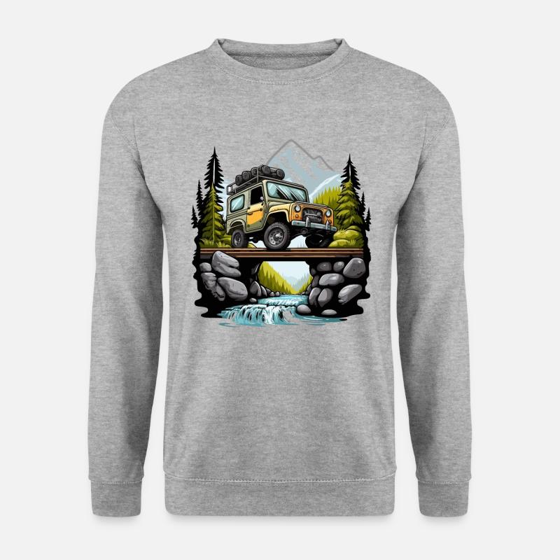 Der Offroad-Navigator - Unisex Pullover - Weißgrau meliert