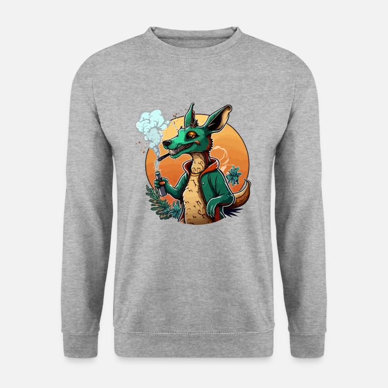 Känguru-Spritztour - Unisex Pullover - Weißgrau meliert