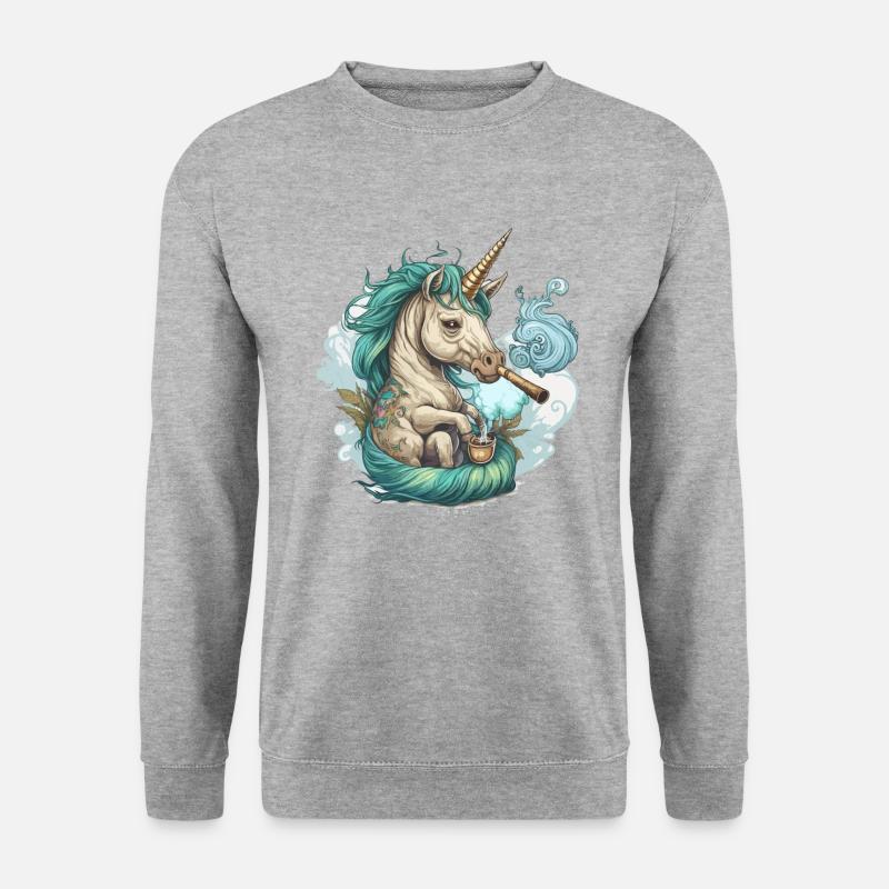 Einhorn-Träume - Unisex Pullover - Weißgrau meliert