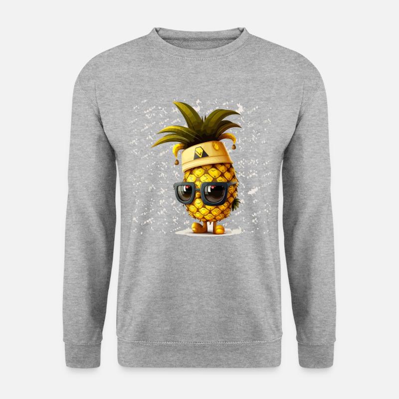 Ananas-Paradies - Unisex Pullover - Weißgrau meliert