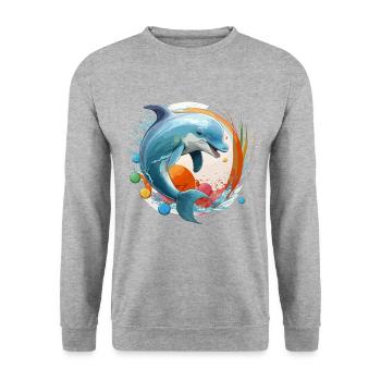 Splashy Fun - Unisex Sweatshirt - salt & pepper - Front - Alina (178cm) & Michal (187cm)