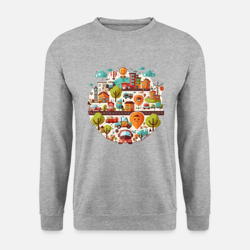 Der Stadtpendler - Unisex Pullover - Weißgrau meliert