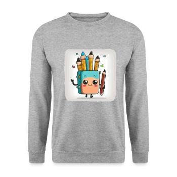 The Doodler - Unisex Sweatshirt - salt & pepper - Front - Alina (178cm) & Michal (187cm)