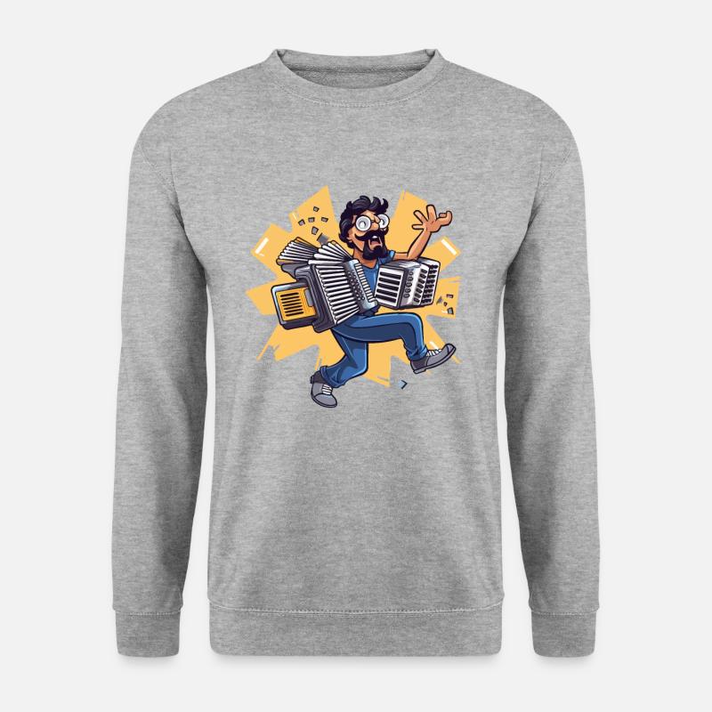 Akkordeon-Meister - Unisex Pullover - Weißgrau meliert