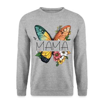 Mom Butterfly Flowers Best Mom Mother's Day - Unisex Sweatshirt - salt & pepper - Front - Alina (178cm) & Michal (187cm)