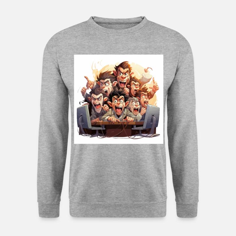 Die koffeinhaltigen Schreibkräfte - Unisex Pullover - Weißgrau meliert