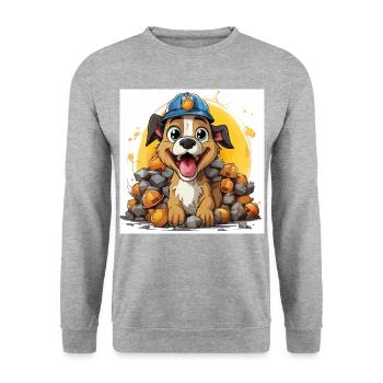 Le constructeur canin - Sweat-shirt Unisexe - gris chiné - Devant - Alina (178cm) & Michal (187cm)