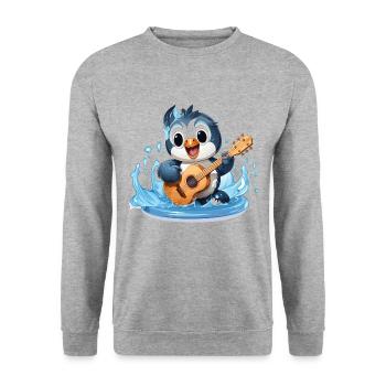 The Melodic Penguin - Unisex Sweatshirt - salt & pepper - Front - Alina (178cm) & Michal (187cm)