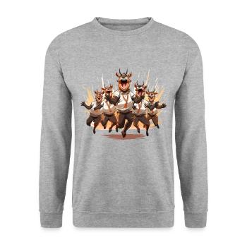 The Jolly Hoofers - Unisex Sweatshirt - salt & pepper - Front - Alina (178cm) & Michal (187cm)