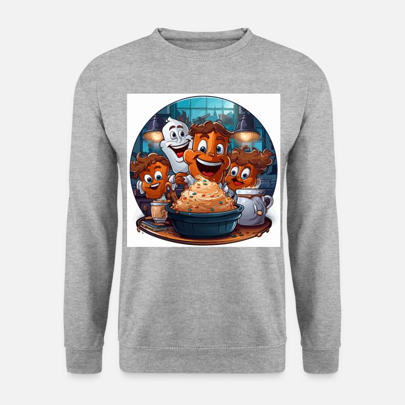 Die Lebkuchen-Kapern - Unisex Pullover - Weißgrau meliert