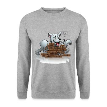L’énigme des mots croisés - Sweat-shirt Unisexe - gris chiné - Devant - Alina (178cm) & Michal (187cm)