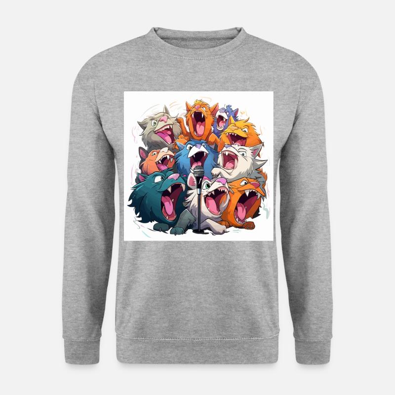 Die Karaoke-Verrückten - Unisex Pullover - Weißgrau meliert